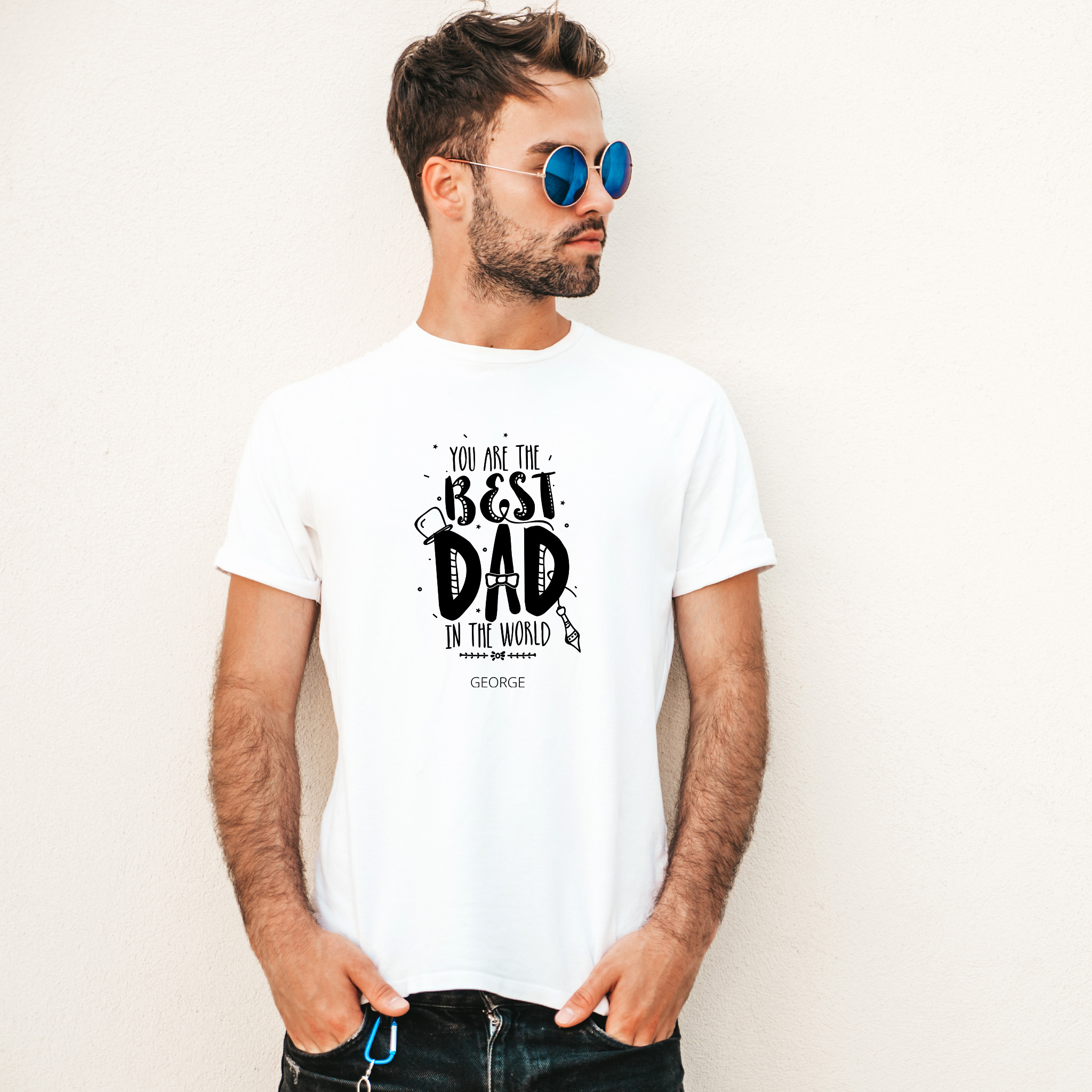 man white t shirt best dad sample man white t shirt best dad sample